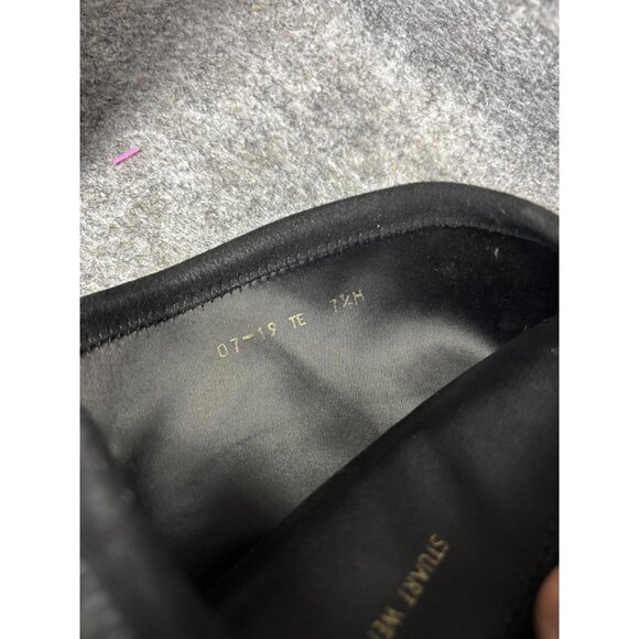 Stuart Weitzman Boots Womens Size 7.5 Black Suede Over The Knee Tall Block Heel - Picture 8 of 10